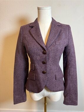 Jack Wills Tailored Wool Blazer Plum size 2